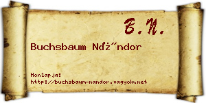 Buchsbaum Nándor névjegykártya